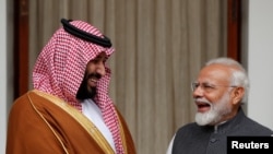 Saudijski princ Muhamed bin Salman i premijer Indije Narendra Modi tokom sastanka u Nju Delhiju, februar 2019. 