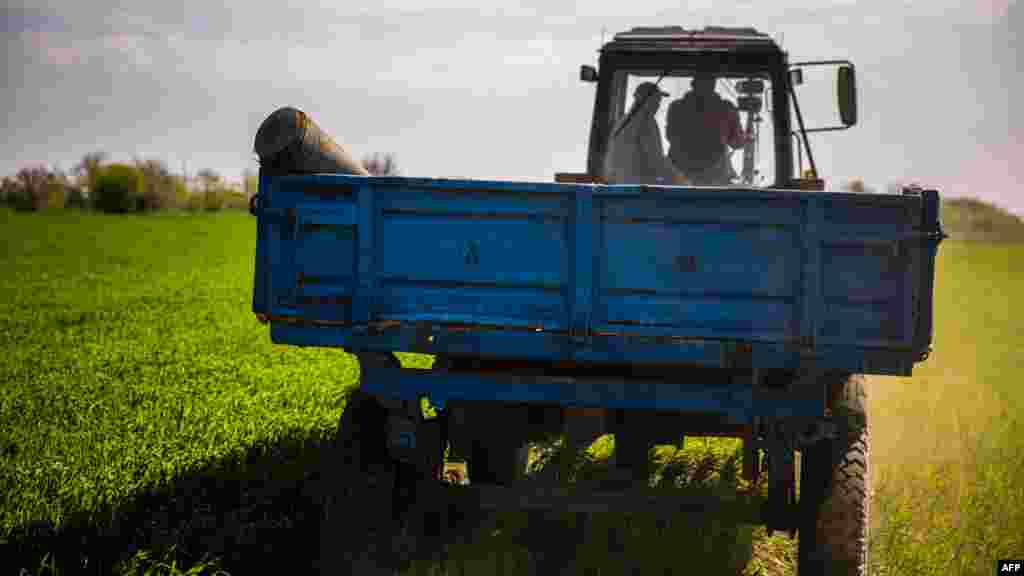 Вивезення з поля нерозірваного снаряда. Біля села Григорівка Запорізької області. 5 травня 2022 року.&nbsp; Виконавчий директор Всесвітньої продовольчої програми Девід Бізлі попередив: &laquo;Коли нація, яка є житницею світу, стає нацією з найдовшою чергою за хлібом у світі, ми знаємо, що маємо проблему&raquo;. Він додає, що блокада Росією українського порту в Одесі є оголошенням війни глобальній продовольчій безпеці, результатом чого може стати голод, дестабілізація та масова міграція в цілому світі. Росія заявила, що зніме блокаду, якщо західні санкції проти неї будуть скасовані. Таку вимогу міністр закордонних справ України Дмитро Кулеба охарактеризував як &laquo;шантаж&raquo; &nbsp;