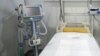 An Aventa-M ventilator next to a bed inside a temporary hospital set up amid the coronavirus outbreak on the outskirts of Moscow in May