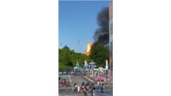 Пожар на АЗС в Новосибирске. Видео: Мария Тараканова