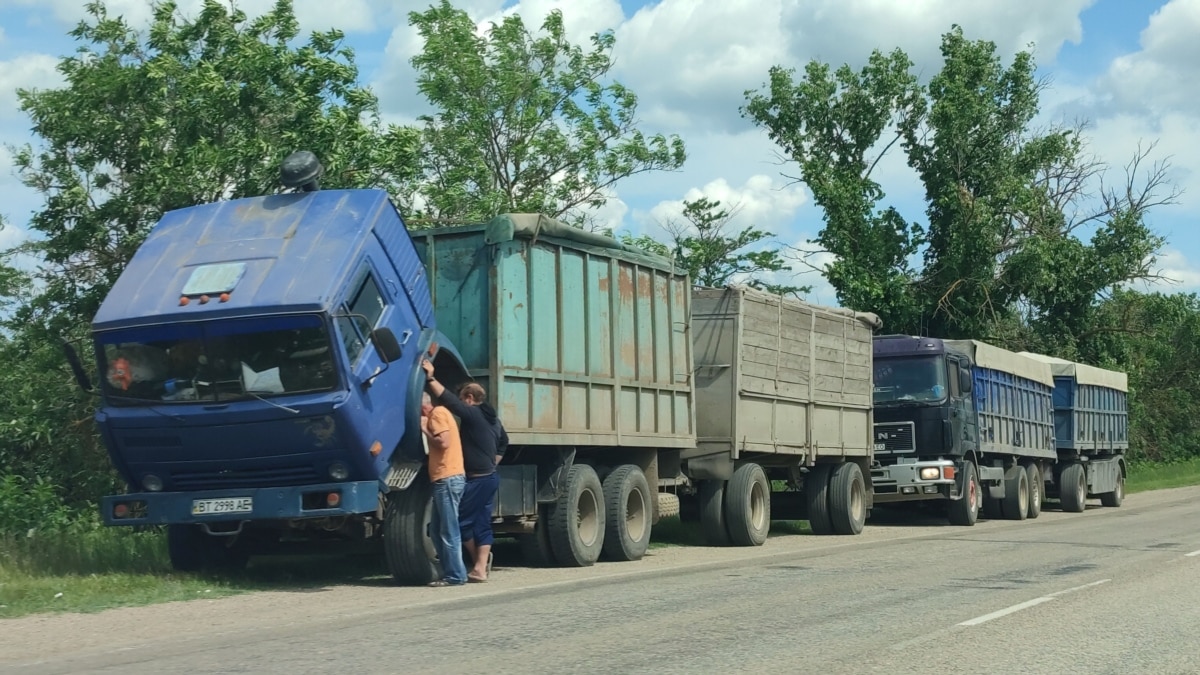 В Крыму заметили наполненные зерном грузовики с украинскими номерами (+фото)