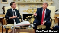 US President Donald Trump meets NATO Secretary General Mark Rutte in the Oval Office at the White House on June 24, 2026.