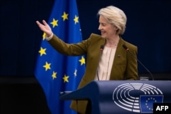 Президентка Єврокомісії Урсула фон дер Ляєн виступає на пленарній сесії Європарламенту. 10 вересня 2025 року