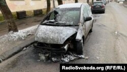 Журналисттин өрттөлгөн машинеси. Львов. 30-январь, 2020-жыл.