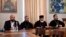 Брифинг в Патриархии Грузии. Константин Сванидзе, Шалва Кекелия, Андрия Джагмаидзе и Георгий Кипшидзе