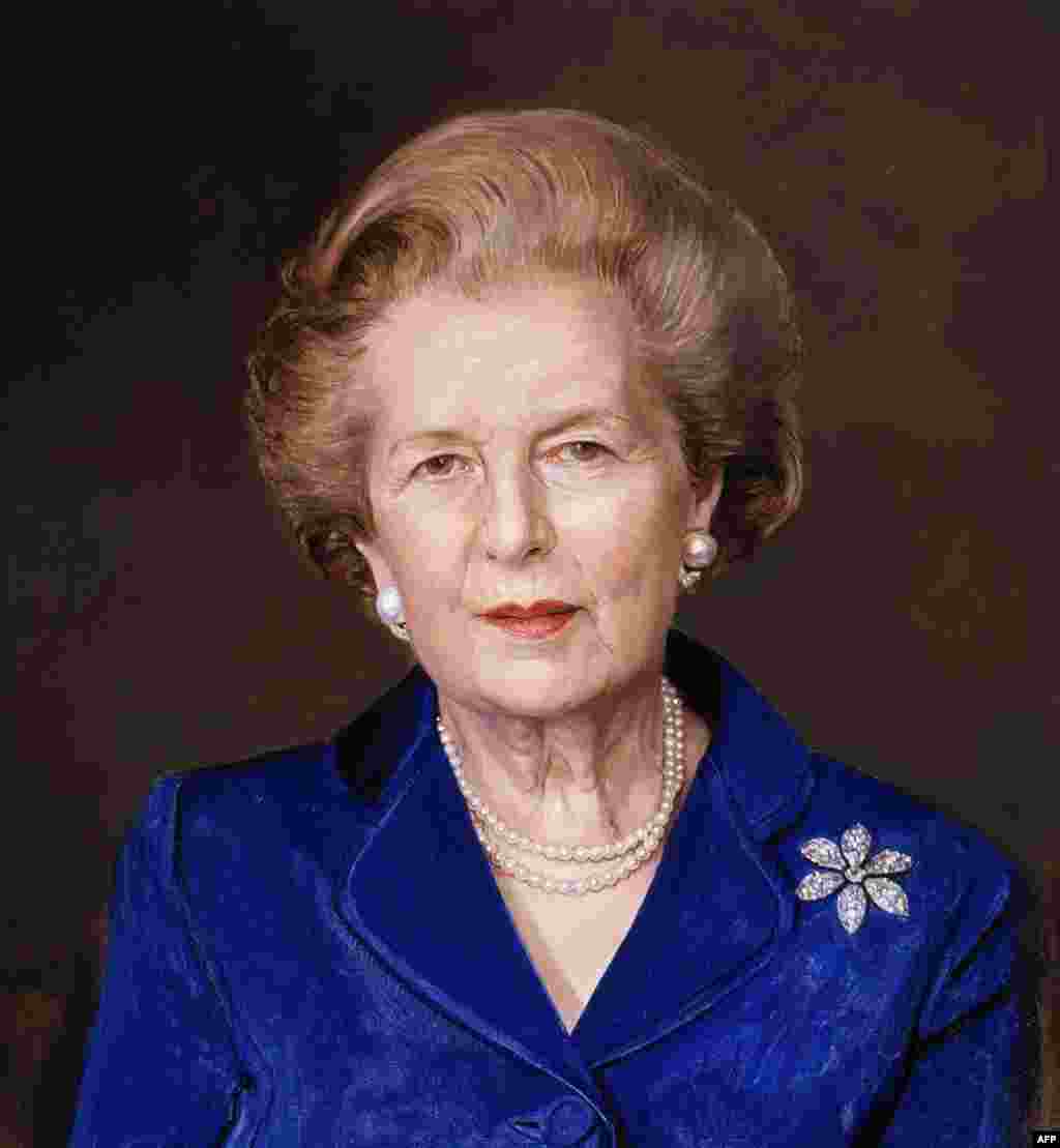 U.K. -- This undated painting shows Baroness Margaret Thatcher. Thatcher is making a brief return to the limelight to attend a dinner in her honour to mark the 25th anniversary of her rise to power 04 May, 2004 in London.