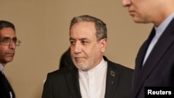 Iranian Foreign Minister Abbas Araqchi attends a press conference during the United Nations General Assembly in New York on September 25.