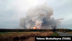 Пожар на складе боеприпасов под Рязанью 