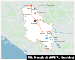 Mapa gasovoda u Srbiji