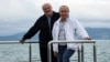 Russian President Vladimir Putin (right) and Belarusian strongman Alyaksandr Lukashenka pose on the yacht in question on the Black Sea on May 29.