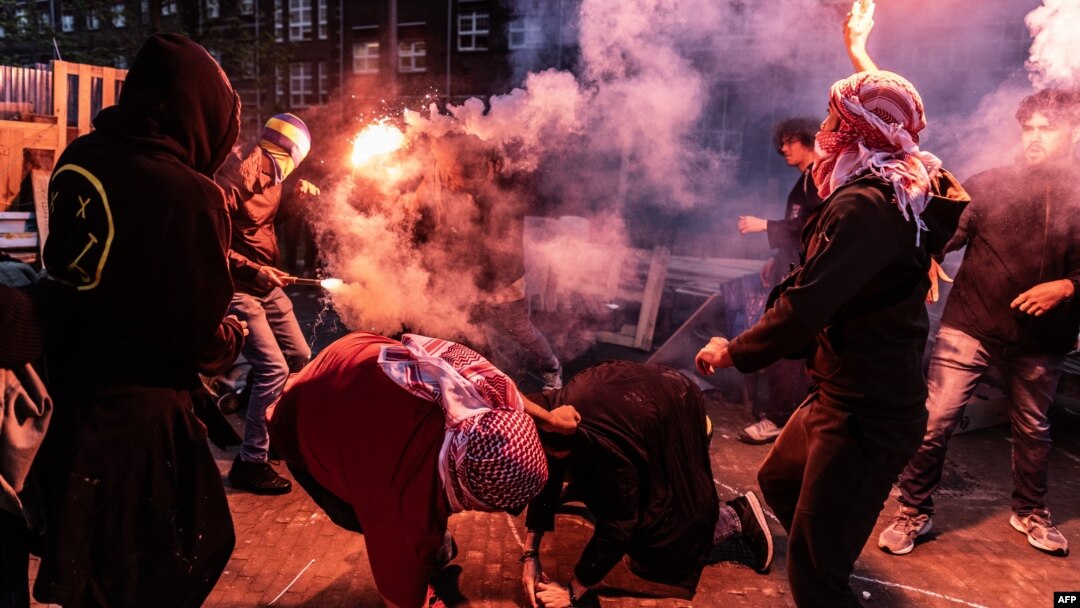 Эпизод студенческих протестов в Амстердаме, 6 мая 2024
