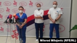 Dr. Milka Jandrić, dr. Slavica Zeljković i dr. Saša Dragić pozvali su građane da se vakcinišu, Banjaluka, 10. novembar 2021.