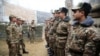 Nagorno-Karabakh - Armenia's Defense Minister Arshak Karapetian (left) visits a Karabakh Armenian army post, November 6, 2021.