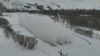 Ice explosion on a river/flood control measures in Kazakhstan
