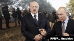 Владимир Путин и Александр Лукашенко, коллаж