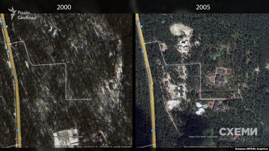 Якщо у 2000-му на ділянці не було майже нічого, то у 2005-му територію поділили і забудували