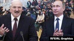 Președintele belarus Alexander Lukașenka și președintele rus Vladimir Putin.
