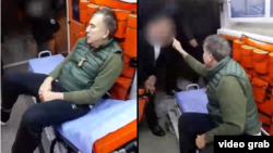 Особая пенитенциарная служба Грузии опубликовала видео, на котором запечатлен перевод Саакашвили 8 ноября в тюремный лазарет