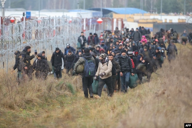 Мигранты на белорусско-польской границе. 12 ноября 2021 года