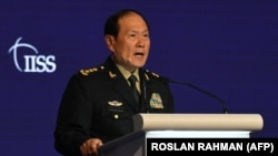 Fostul ministru chinez al apărării, Wei Fenghe, la Shangri-La, Singapore, 12 iunie 2022.