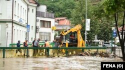 Jaka kiša izazvala poplave u šest mjesnih zajednica i samom centru Tešnja, 10. juna, 2022. 