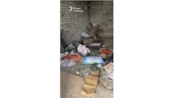 Разграбленный сарай дома семьи Видковских