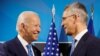 U.S. President Joe Biden (left) with NATO Secretary-General Jens Stoltenberg at the alliance's summit in Madrid on June 29. 