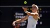 Қазақстандық теннисші Елена Рыбакина Wimbledon жарысының жартылай финалындағы матчта. 7 шілде 2022 жыл.