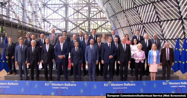 Liderët e vendeve të BE-së dhe ata të Ballkanit Perëndimor, Bruksel, 23 qershor 2022.