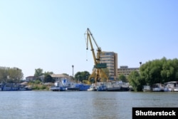 Romanian port on the Danube