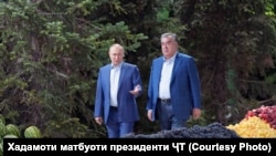 Владимир Путин менен Эмомали Рахмон. 