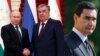 Слева направо: президент России Владимир Путин, президент Таджикистана Эмомали Рахмон и глава Туркмении Сердар Бердымухамедов. Коллаж.
