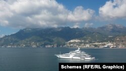 საარქივო ფოტო. ვიქტორ მედვედჩუკის 92-მეტრიანი იახტა "როუალა რომანსი"