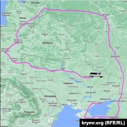 Схема маршруту Бердянськ (Запорізька область) – Харків одного з «тіньових перевізників»