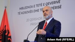 KOSOVO: Albanian PM Edi Rama in Pristina, June 20, 2022