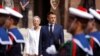 Presidenti francez, Emmanuel Macron dhe kryeministrja Elisabeth Borne marrin pjesë në një ceremoni që shënon 82-vjetorin e thirrjes së rezistencës të gjeneralit të ndjerë francez, Charles de Gaulle, në memorialin Mont Valerien në Suresnes. Francë. 18 qershor 2022