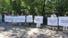 Митинг журналистов в Алматы по теме «Свобода слова в Казахстане». 25 июня 2022 года