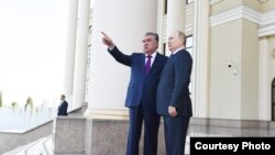 Владимир Путин и Эмомали Рахмон. Душанбе, 28 июня 2022 года