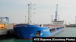 Грузовое судно «Жибек жолы» казахстанской компании KTZ Express