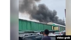 Скриншот с видео, снятоого на месте пожара. 