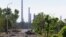 Вид на территорию химического комбината "Азот" в Северодонецке, 30 июня 2022 г.