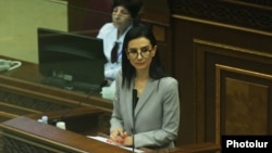 Armenia - Anna Vardapetian addresses parliament before being elected as Armenia's next prosecutor-general, Yerevan, June 29, 2022.