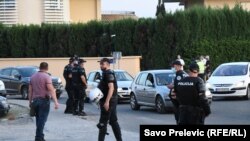 Montenegro -- Montenegrin police during the protest of the Serbian Orthodox Church in Podgorica, August 23, 2020.
