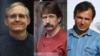 A combo photo of Paul Whelan (left), Viktor Bout (center), and Konstantin Yaroshenko