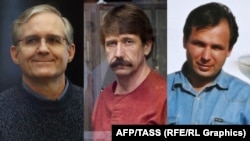 Reports have said for months that Paul Whelan (left) could be exchanged for two Russians -- arms dealer Viktor Bout (center) and drug smuggler Konstantin Yaroshenko -- who are serving lengthy sentences in U.S. prisons.