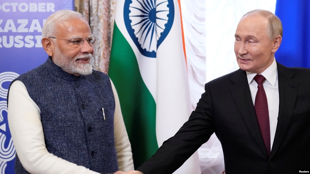Premijer Indije Narendra Modi i predsednik Rusije Vladimir Putin na sastanku u Kazanju, 22. oktobar 2024.