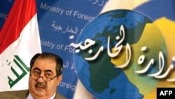 Iraqi Foreign Minister Hoshyar Zebari talks to journalists on July 2