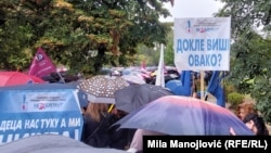 Protest prosvetnih radnika ispred zgrade Ministarstva prosvete, Beograd, 16. septembar 2024.