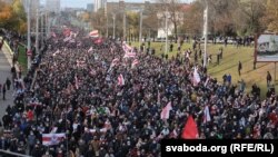 Шествие оппозиции в Минске, 18 октября 2020 года