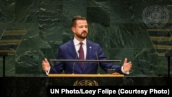 Jakov Milatović, predsjednik Crne Gore govori na Generalnoj debati 81. zasijedanja Generalne skupštine Ujedinjenih nacija u Njujorku, 23. septembar 2026. 